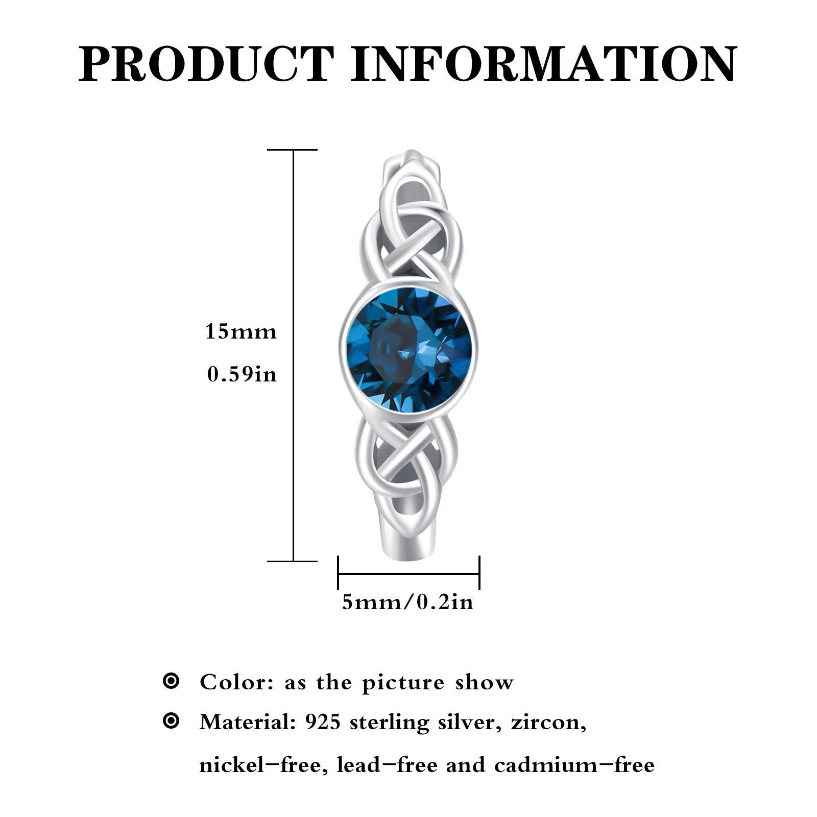 Hypoallergenic Sterling Silver Celtic Moonstone Hoop Earrings As For Women - Mubimart