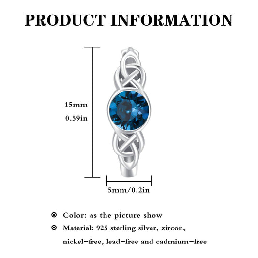 Hypoallergenic Sterling Silver Celtic Moonstone Hoop Earrings As For Women - Mubimart