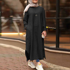 Long sleeve shirt dress - Mubimart -  