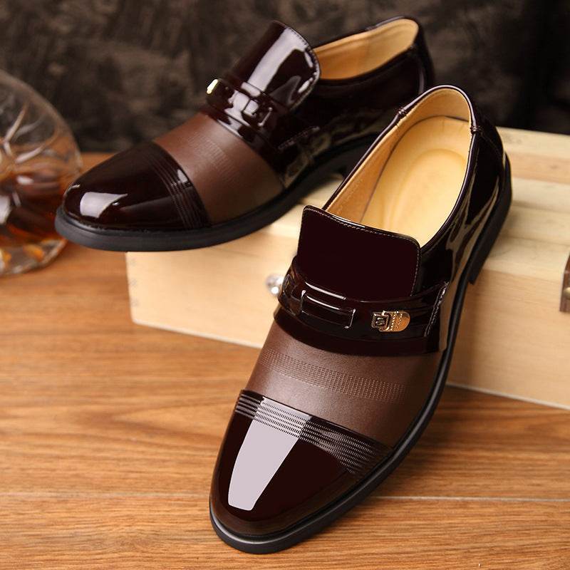Men's business dress leather shoes - Mubimart