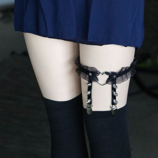 Sexy sexy peach heart garter belt - Mubimart
