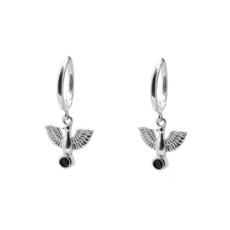 925 silver eyes ear hoop earrings women - Mubimart