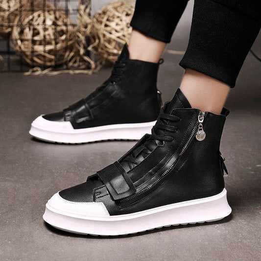 PU leather Men Boots Winter Ankle Boots - Mubimart