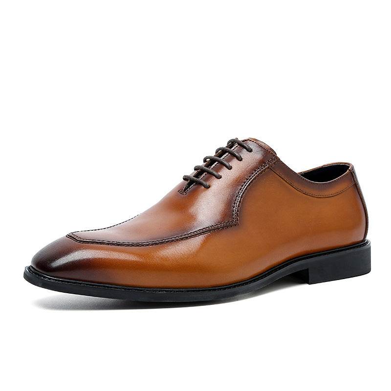 Business Dress Shoes Leather Pointed Scalp Men's Oxford Suit Shoes - Mubimart