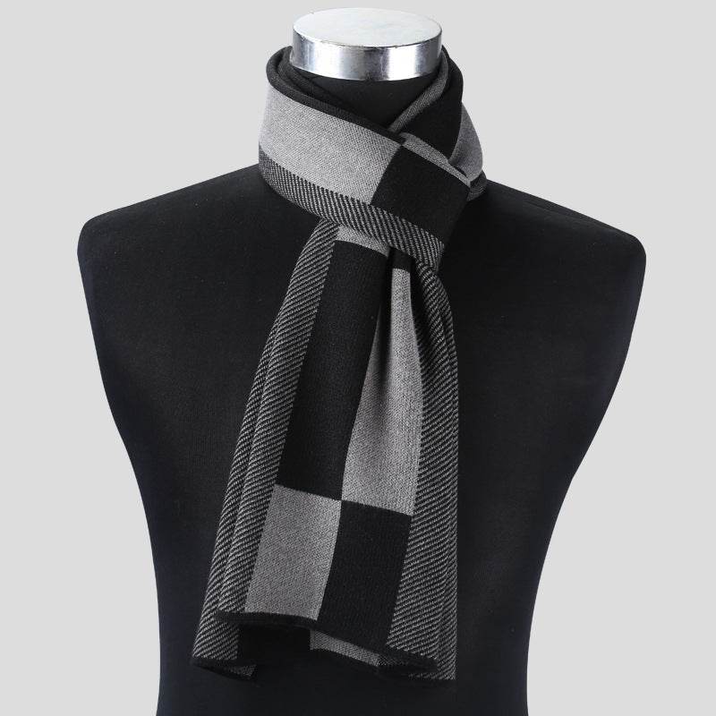 Plaid men scarf knitted scarf - Mubimart
