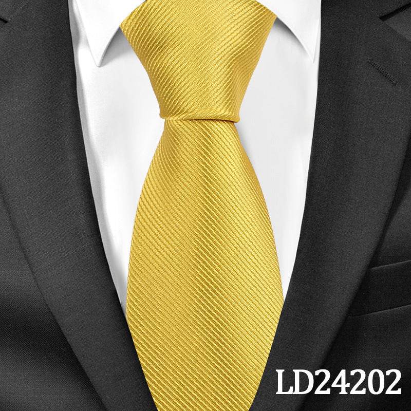 Pinstripe Classic Plain Polyester Tie Set Fashion 6cm Solid Color Linen Cotton Necktie Bright Ties Pin Clips Clasp Colourful For Men's Clothing Accessories - Mubimart
