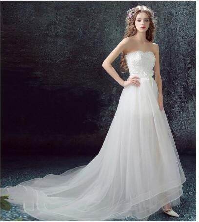 Sexy Detachable Skirt Mermaid Tulle Lace Appliques Short Wedding Dress New Wedding Dresses - Mubimart