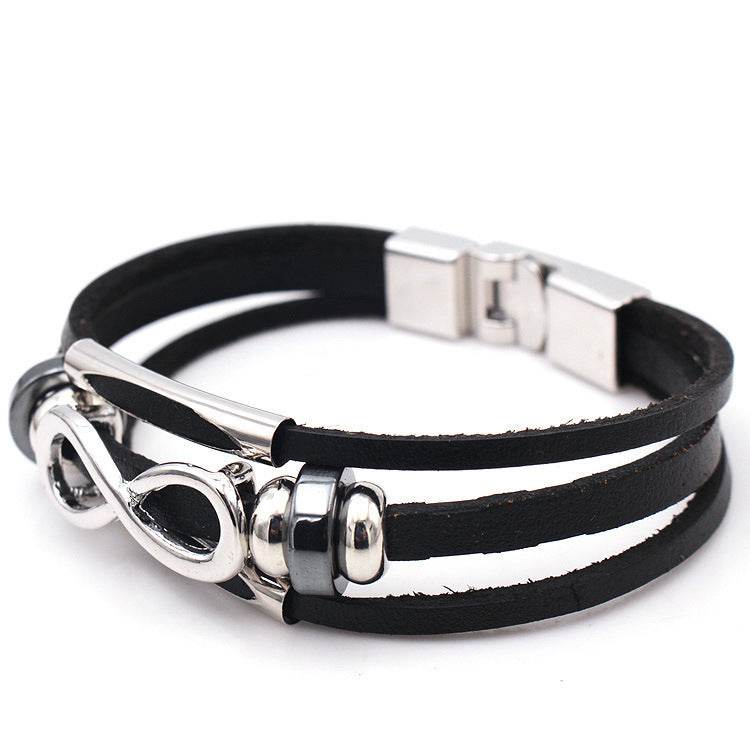 Leather Leather Bracelet Bracelet For men Figure 8 - Mubimart
