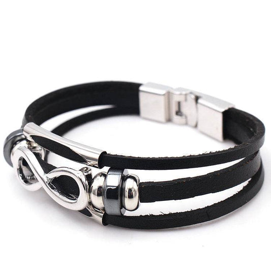 Leather Leather Bracelet Bracelet For men Figure 8 - Mubimart