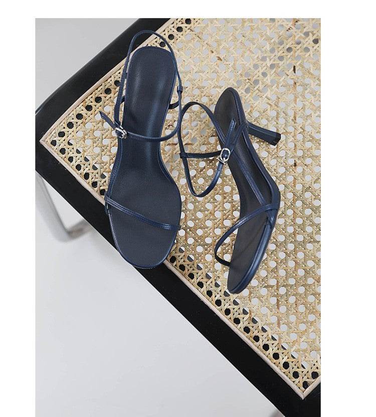 New round peep-toe sandals for women - Mubimart
