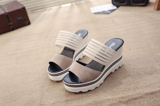 Wedge heel slippers for ladies - Mubimart