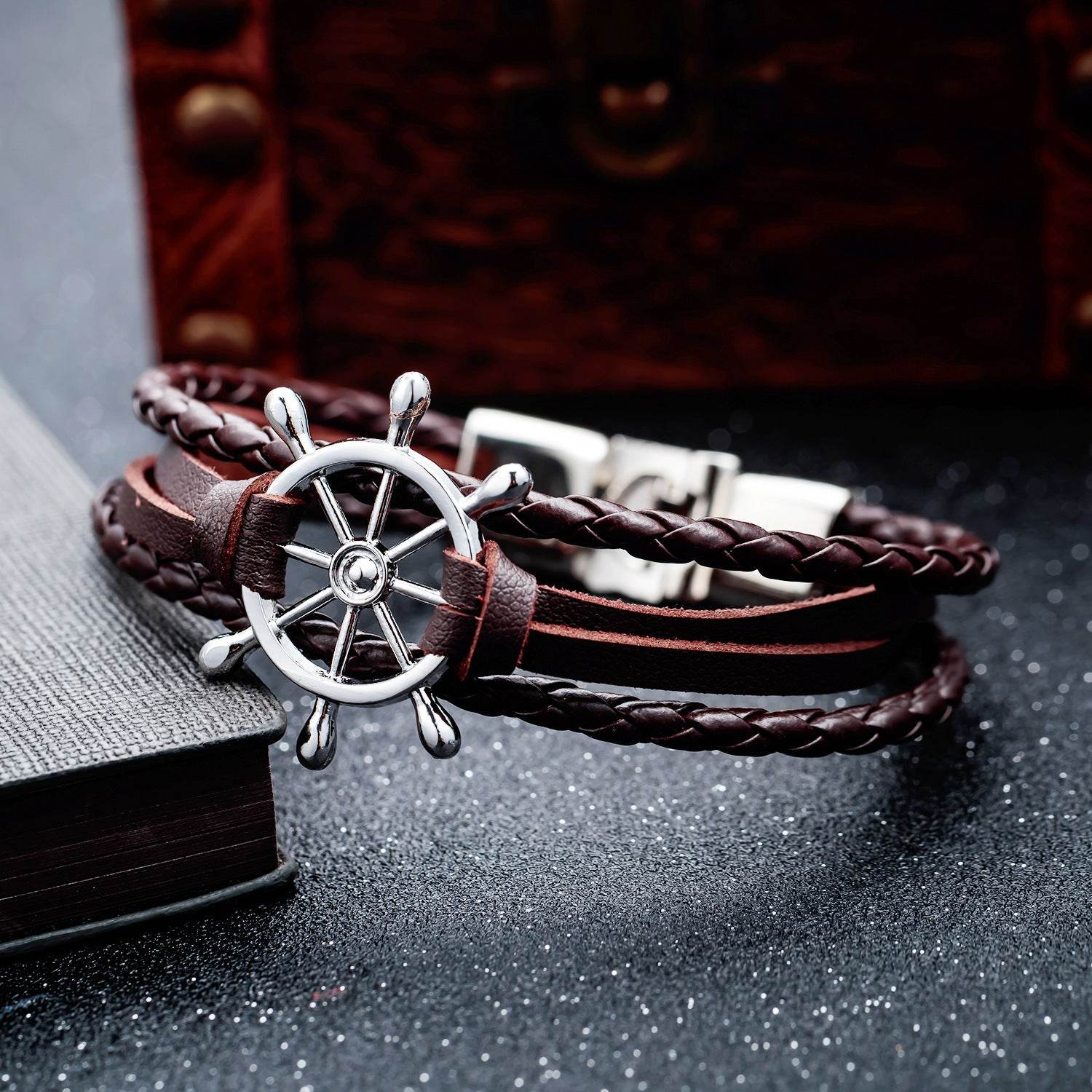 Alloy Leather Charm Bracelets - Mubimart