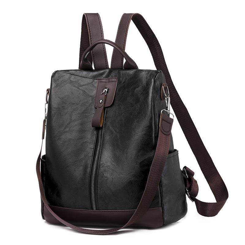 Anti-theft soft leather backpack women - Mubimart
