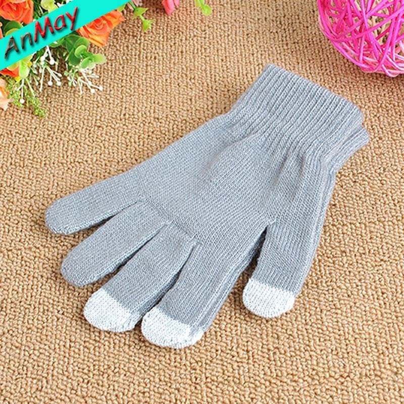 Touch screen gloves warm knit wool touch screen gloves winter touch gloves - Mubimart