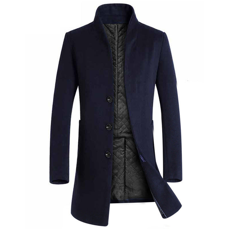 Men's long coat woolen coat trench coat