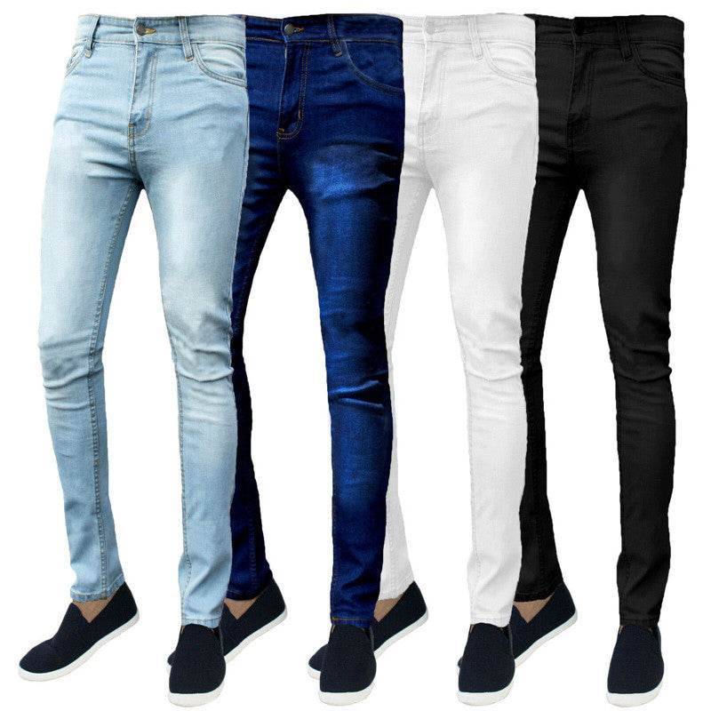Stretch skinny slim-fit jeans pants - Mubimart