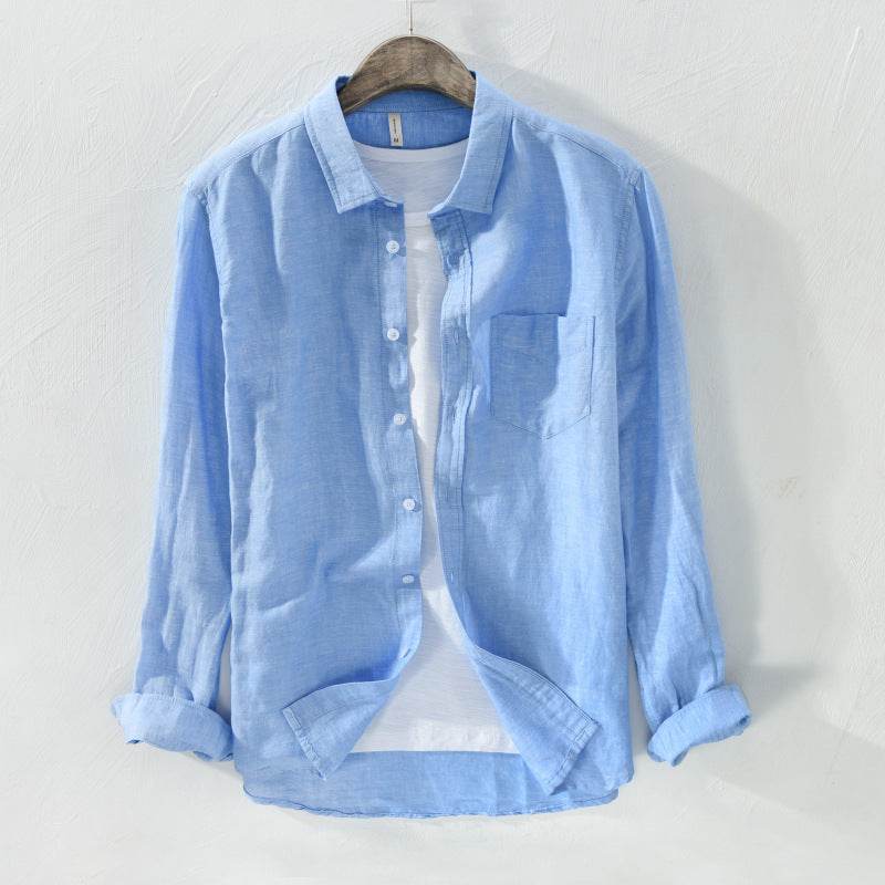 Linen shirt men's business - Mubimart