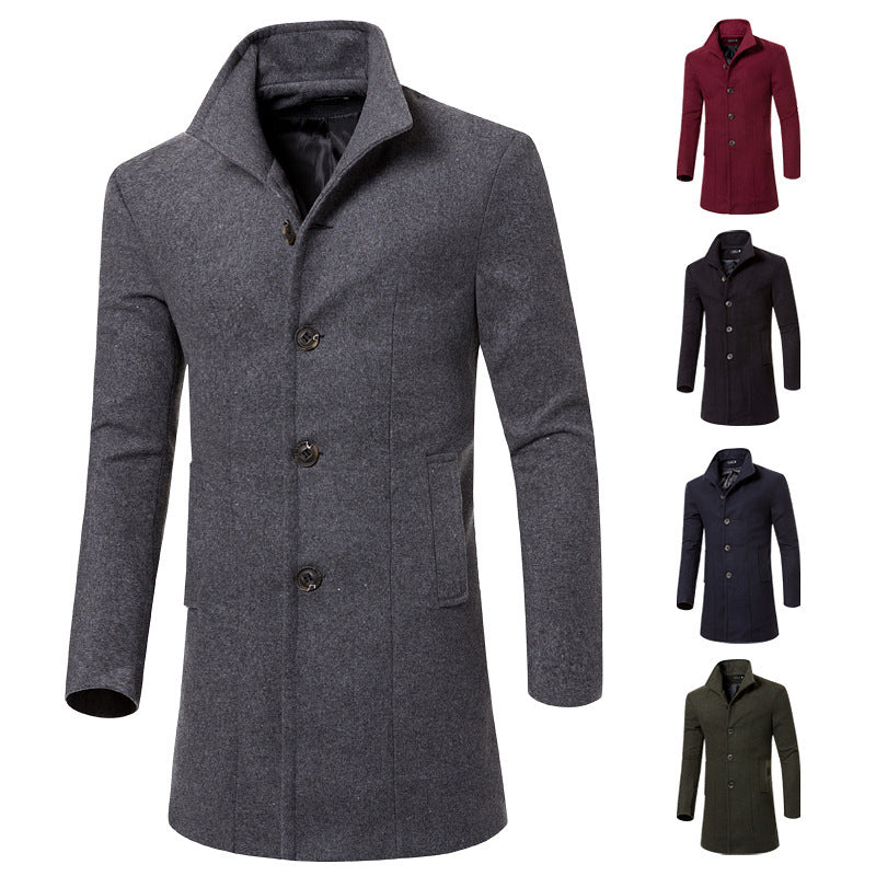 Men's woolen trench coat