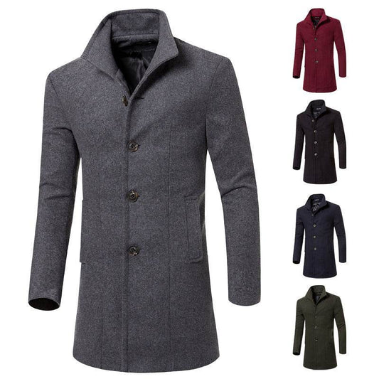 Men's woolen trench coat - Mubimart