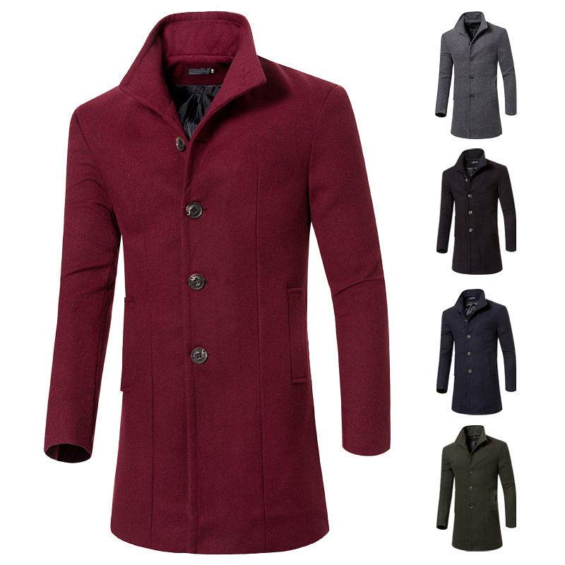 Men's woolen trench coat - Mubimart