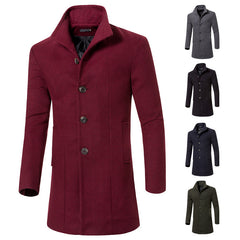 Men's woolen trench coat