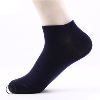 Spring and summer cotton socks men's sports deodorant boat socks cotton solid color short tube men's socks socks - Mubimart -  