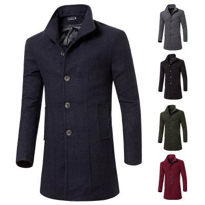 Men's woolen trench coat - Mubimart