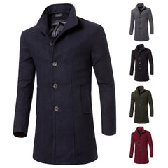 Men's woolen trench coat