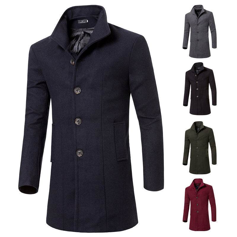 Men's woolen trench coat - Mubimart