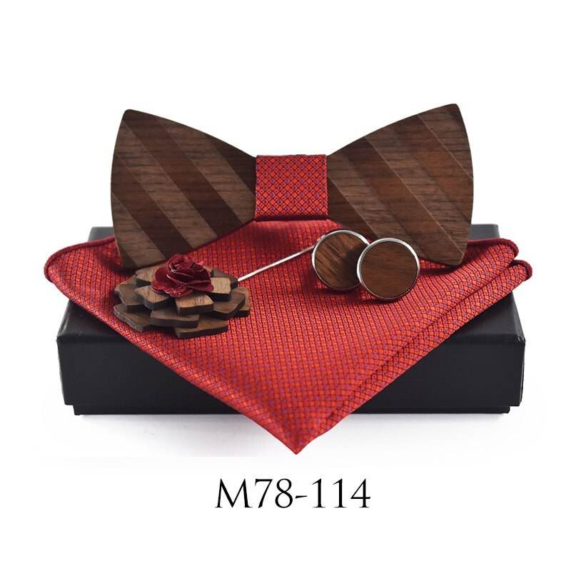 Wooden bow tie bow - Mubimart