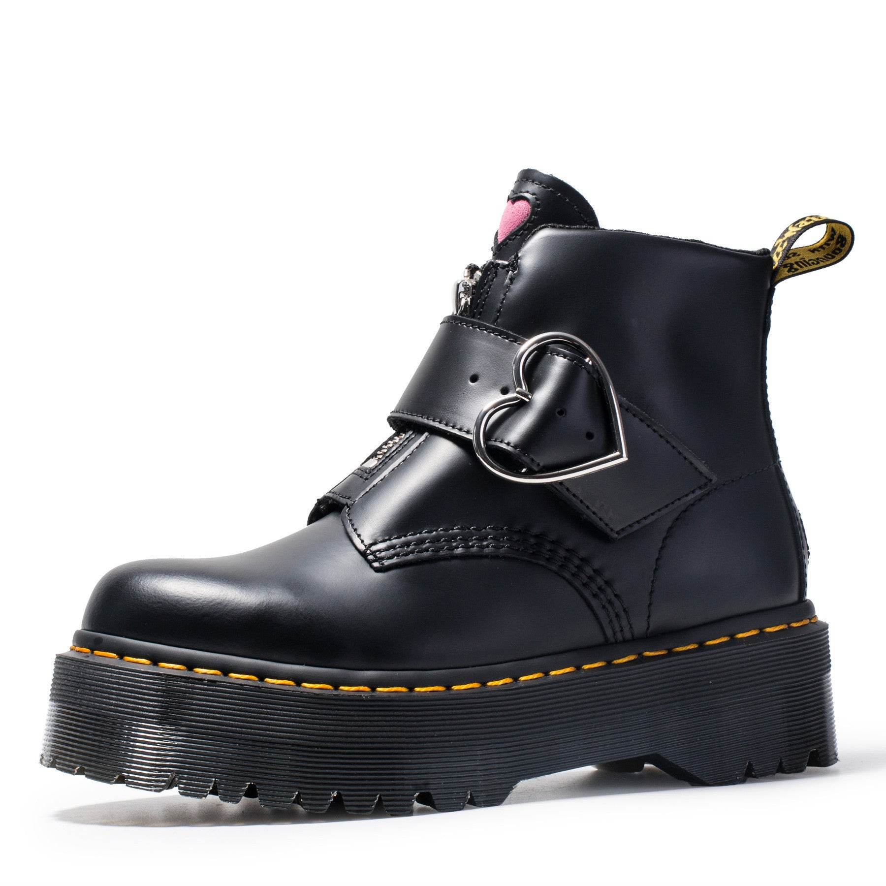 Peach heart fashion boots women zipper ankle boots - Mubimart