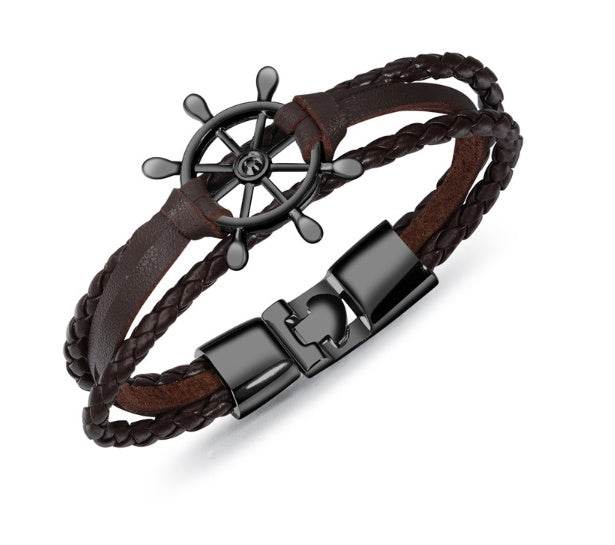 Alloy Leather Charm Bracelets - Mubimart
