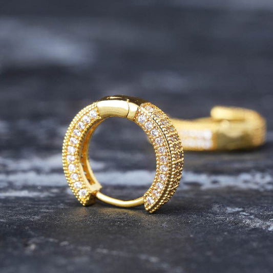Hoop earrings full of zircon earrings - Mubimart