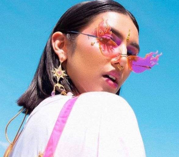 Triangle cat eye flame style sunglasses - Mubimart