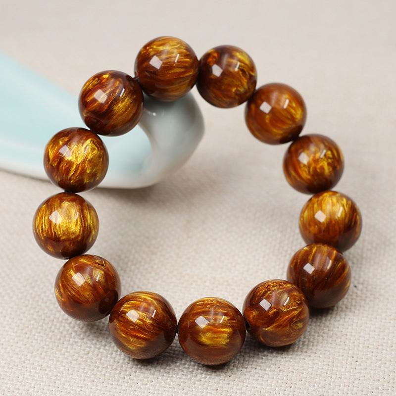 Golden silk sea willow bracelet men - Mubimart
