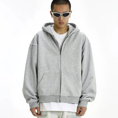 Solid Color BASIC 350g Terry Zipper Hoodie Sweater