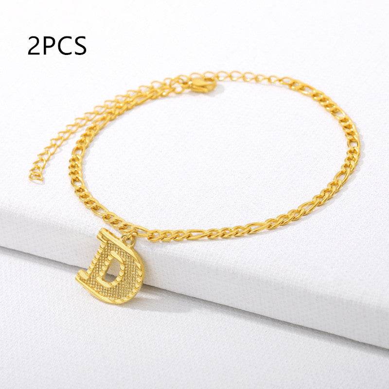 26 English alphabet anklets - Mubimart