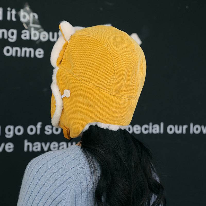 Simple Anti-fog Girl Bomber Hats Caps Women Russian Trapper Hat Trooper Earflap - Mubimart