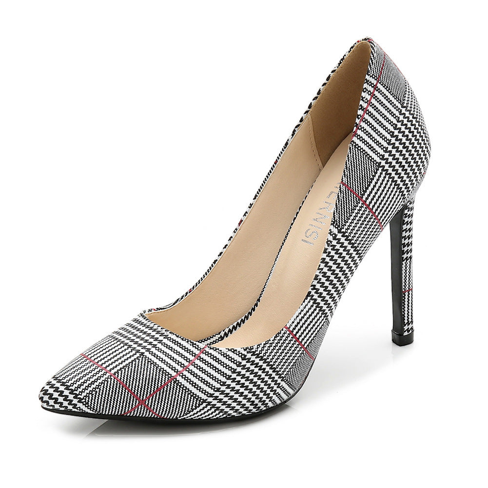 Lightweight houndstooth stiletto heels