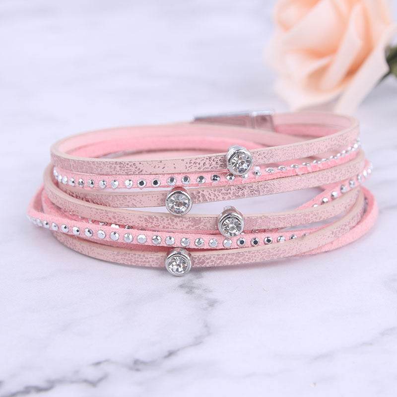 Multiple Layers Crystal Charm Bracelet For Women - Mubimart