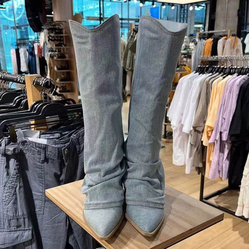 Fashion Retro All-match Cowboy Boot - Mubimart
