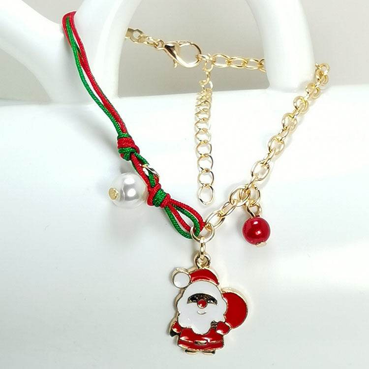New Christmas Snowman Santa Claus Tree Snowflake Elk Bracelet Christmas Gift Charm Bracelet Chain Pendant For Women New Year Fashion Gift - Mubimart