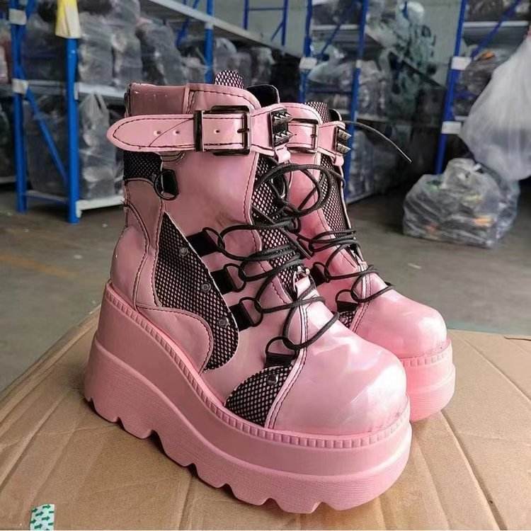 Platform Gothic Mid-calf Boots For Women Boots - Mubimart