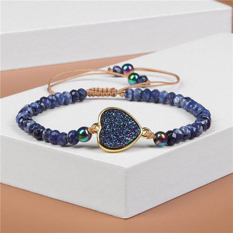 Natural Stone Woven Bracelet Mixed Shape Beads Bracelet Quartz Adjustable Rope Bracelets For Men Women Charm Fashion Jewelry - Mubimart