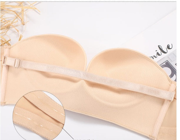 Anti-Glare One-Piece Bra Gathered Up Strapless Bra - Mubimart -  