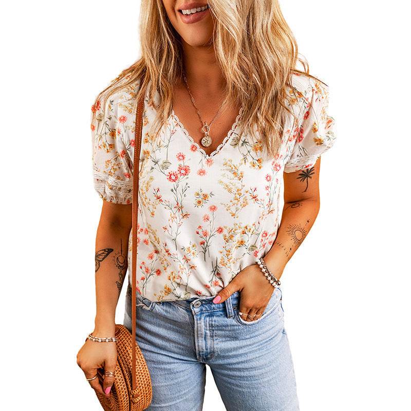 Fashion Personalized Floral T-shirt For Women - Mubimart