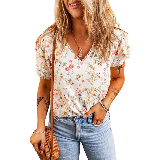 Fashion Personalized Floral T-shirt For Women - Mubimart
