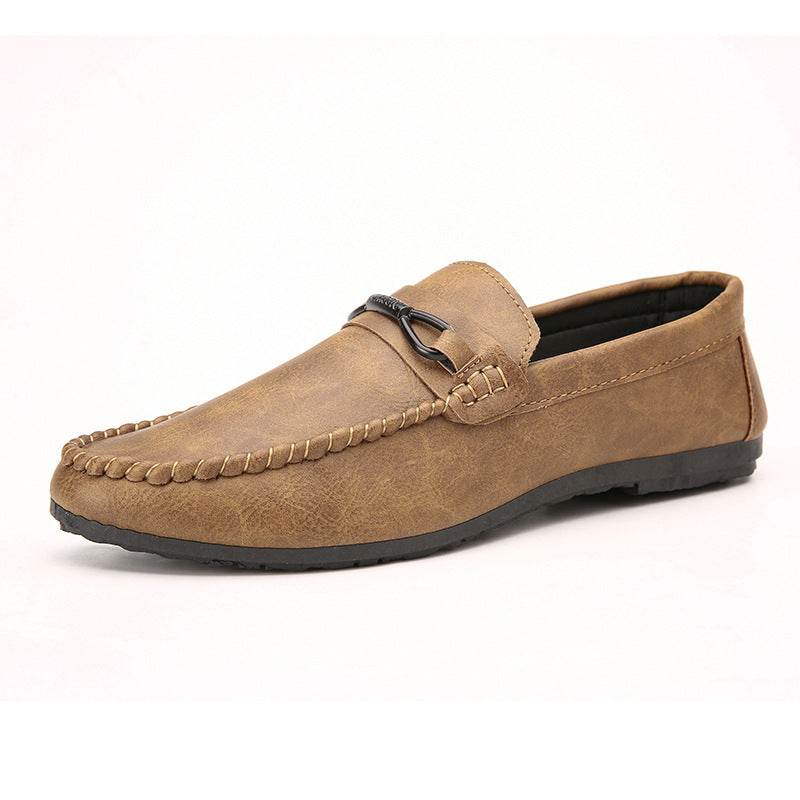Mens Fashion Soft Sole Casual Leather Shoes - Mubimart