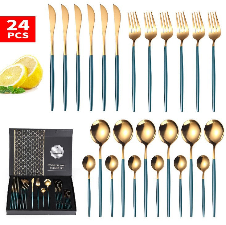 24pcs Luxury Cutlery Set - Mubimart -  