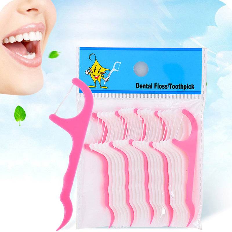 25 Sticks Of Dental Floss Plastic Toothpick Stick Packaging Dental Floss Stick Wholesale Hz12031 - Mubimart